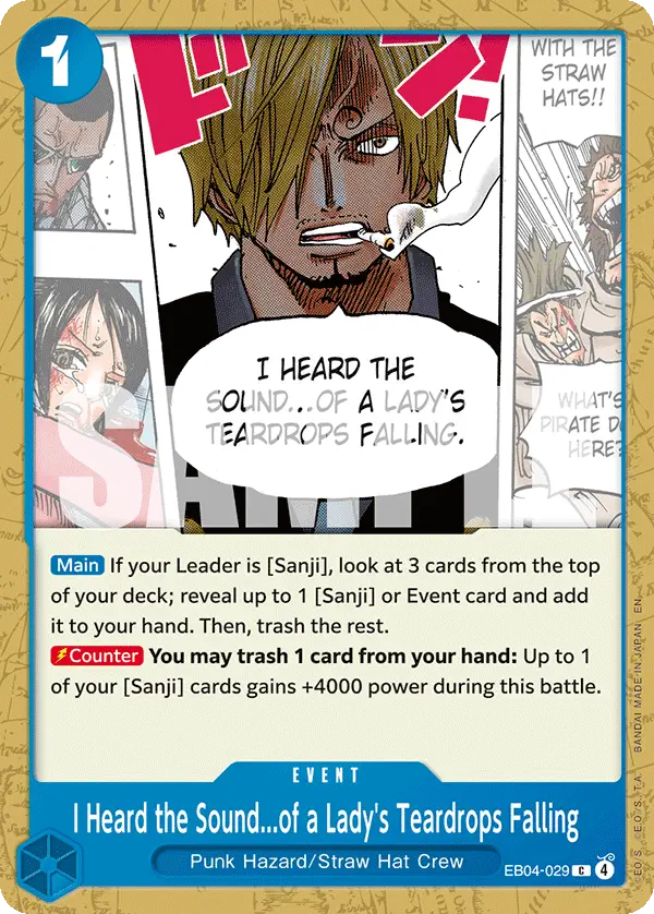 Immagine carta I Heard The Sound... Of A Lady's Teardrops Falling