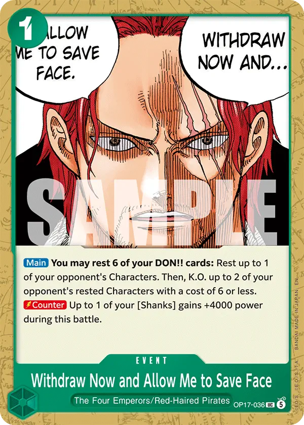 Immagine carta Withdraw Now And Allow Me To Save Face